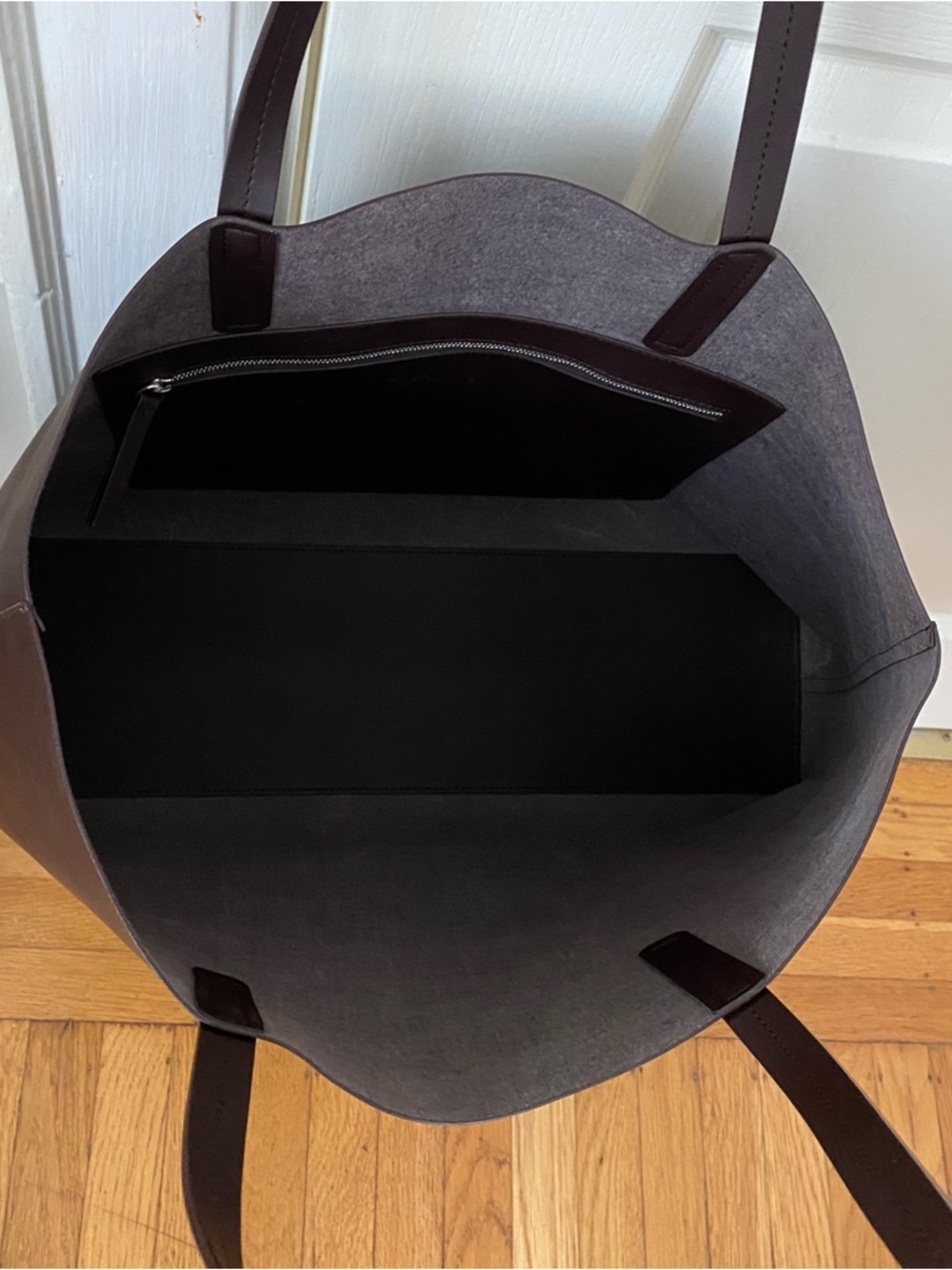 $275 Everlane Made in Italy Dark Brown The New Day Market Tote Bag XL Size - Picture 13 of 15
